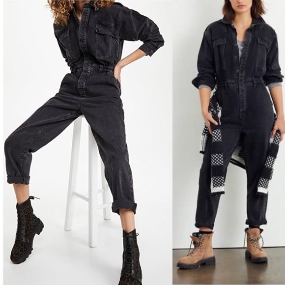 Agolde Pants - AGOLDE Vianka Denim Utility Long Sleeve Jumpsuit, Faded Black, Size 0